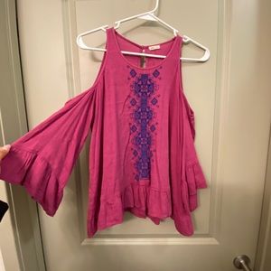 Hollister Embroidered Cold Shoulder Top